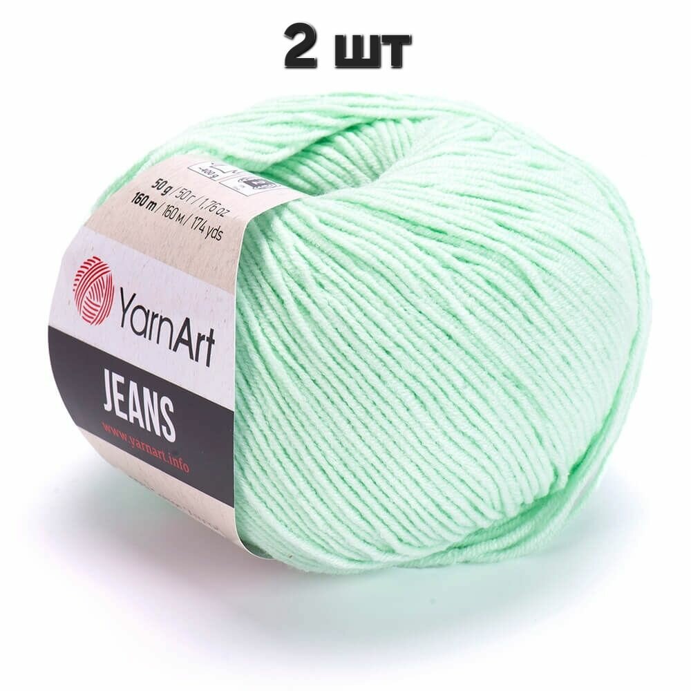 Пряжа YarnArt Jeans Ярнарт джинс Мята (79) 2 мотка 50 г/160 м (45% акрил 55 хлопок)