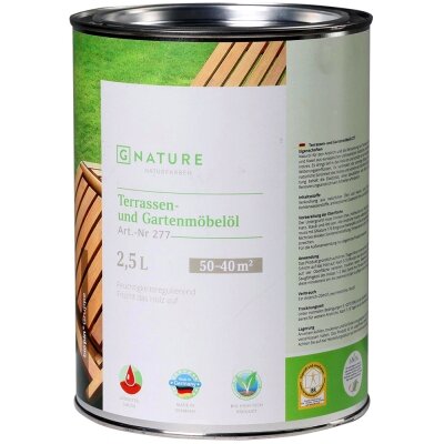 Масло Gnature 277 Terrassen und Gartenmobeloll для террас и садовой мебели бесцветный 25л