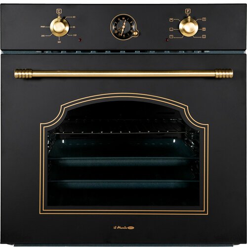 Духовой шкаф электрический встраиваемый, объем 66 л, Биокерамическое покрытие, Конвекция, Разморозка, 6 режимов, Автоотключение по таймеру, il Monte BO-71 AN