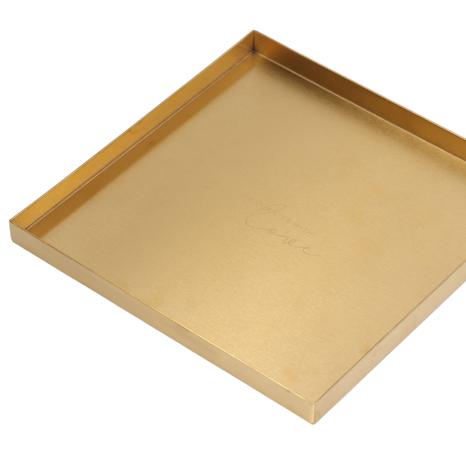 Картинки Поднос из нержавеющей стали, поднос для ювелирных изделий, позолоченный ящик для хранения косметики, подходящий для напитков, завтраков, баров, ресторанов, декоративный поднос