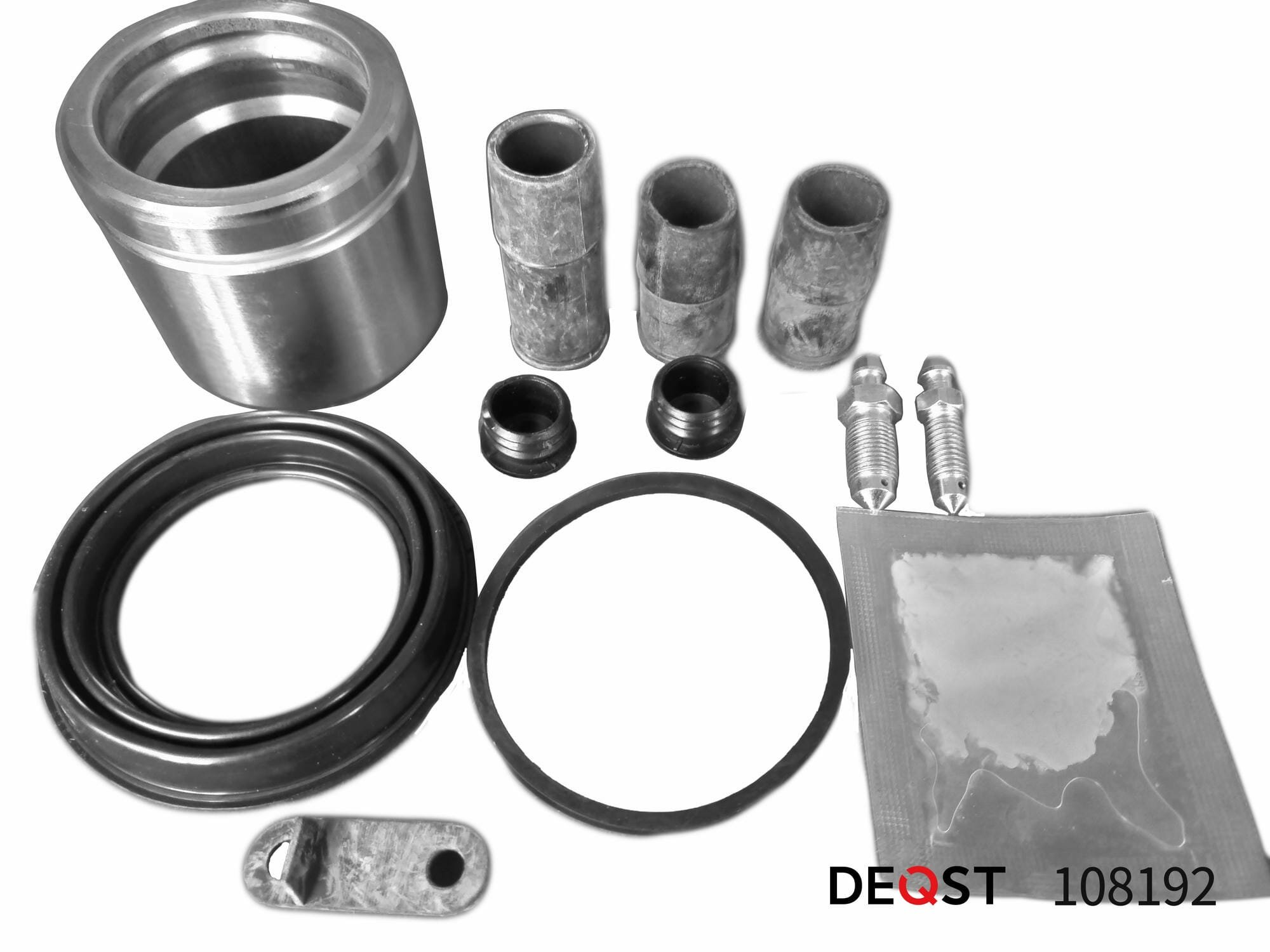 Ремкомплект суппорта Deqst 108192 с поршнем переднего Citroen Berlingo (08-), Ford Mondeo 4-5 (07-), Jaguar S-TYPE (99-07), XF (08-15), Range Rover Evoque (11-), Renault Laguna 2-3 (01-)