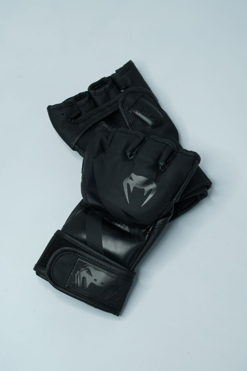 Шингалка Venum "Крабы", перчатки ММА, тактические, для единоборств, ручная строчка K102 Black L