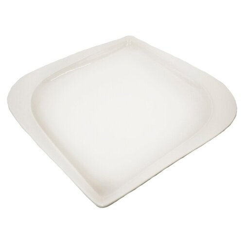 фото Сервировочная тарелка скат, квадратная, керамическая, белый, 30х2х30 см, marma mm-plt-84