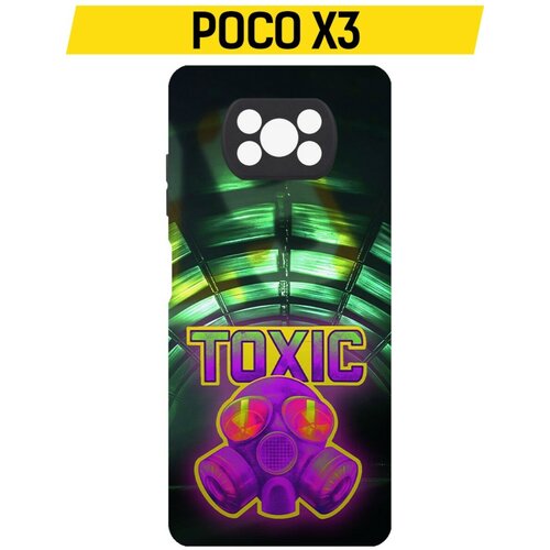 Чехол-накладка Krutoff Soft Case Cтандофф 2 (Standoff 2) - Стикер Toxic для Xiaomi Poco X3 черный