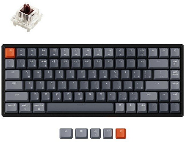 Беспроводная механическая клавиатура Keychron K2 (Тёмно-серый | Dark Grey) (Gateron G Pro - коричневый | Gateron G Pro Brown)