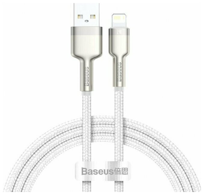 Кабель Baseus CALJK-A02 Cafule Series Metal Data Cable USB to Lightning 2.4A 1m White