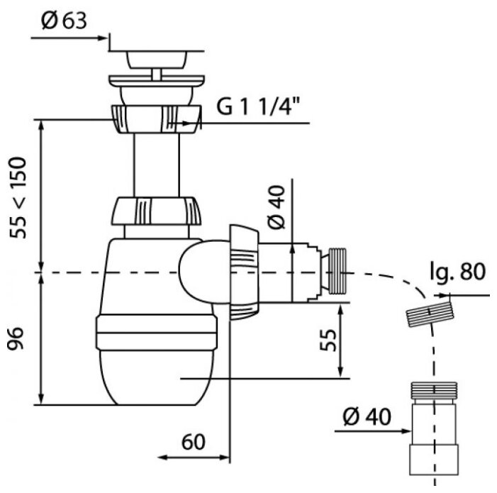 Сифон для раковины WIRQUIN Минор 30718050 — купить по выгодной цене на ...