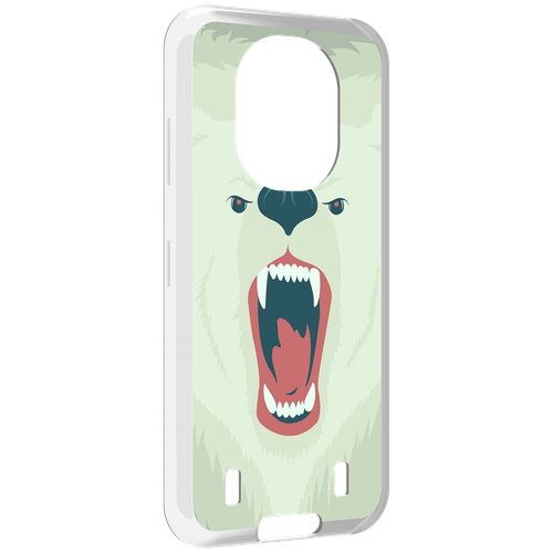 Чехол MyPads белый-медведь для Oukitel WP16 задняя-панель-накладка-бампер