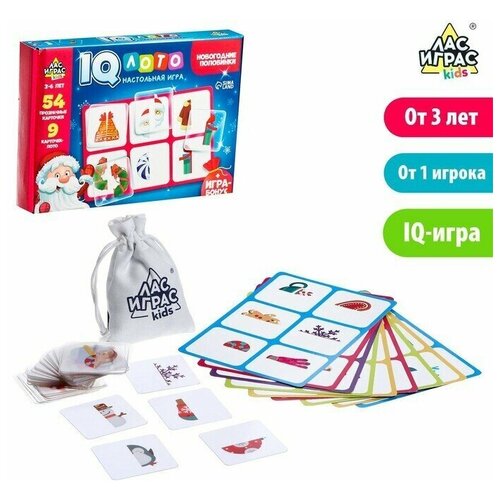 Настольная игра «Умное лото. Новогодние половинки» игра настольная лас играс kids 4916117 умное лото новогодние половинки