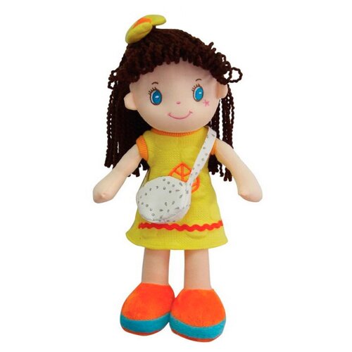 фото Мягкая игрушка abtoys кукла брюнетка в желтом платье 20 см