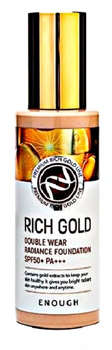 Основа тональная Rich Gold Double Wear Radiance Foundation #21 100мл ENOUGH - фото №9