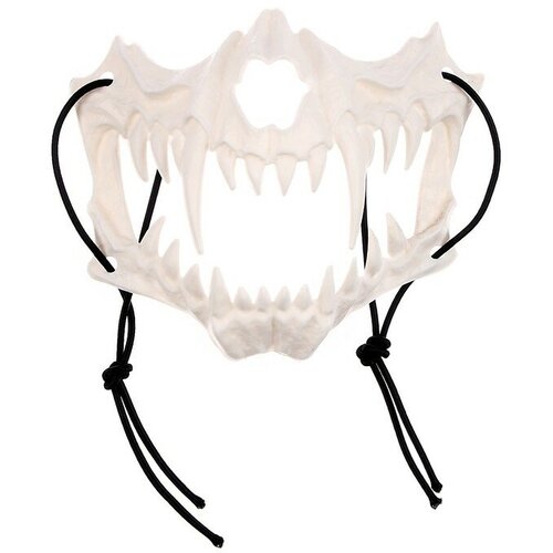 маска череп собаки цвет чёрный страна карнавалия материал пвх Маска Челюсть, цвет белый 9412865