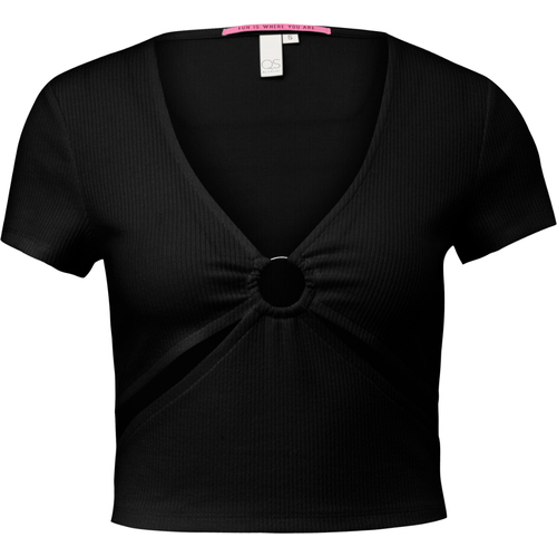 Топ Q/S by s.Oliver, размер 40 (L), черный футболка q s by s oliver размер 40 l фиолетовый