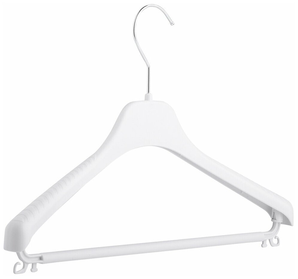 Вешалки-плечики для одежды PlastOn пластиковые 38 см с металлическим крючком, набор 5 шт., белые - фотография № 12