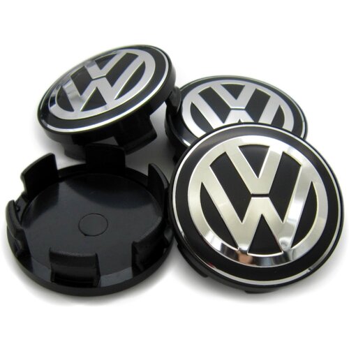 Колпачки заглушки на литые диски СКАД Фольксваген черные 565112 мм комплект 4 шт 994₽