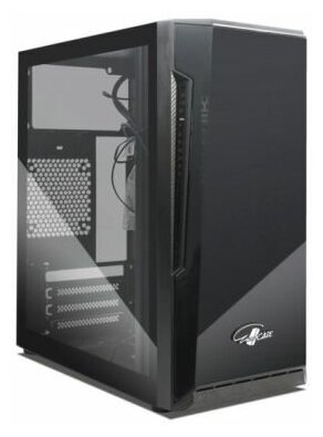 Корпус mATX Eurocase MA03 черный, без БП, закаленное стекло, USB3.0