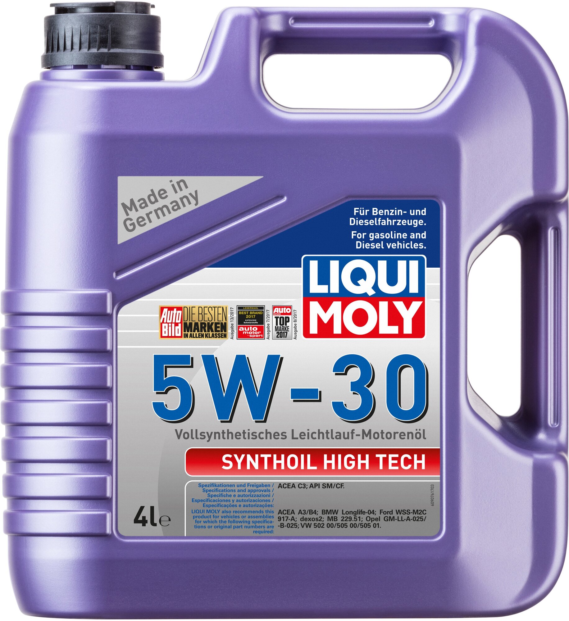 Liqui moly Замена 20958 5w-30 Sm/Cf Synthoil High Tech 4л (Синт. Мотор. Масло) Nsin0023162863 9076 9076