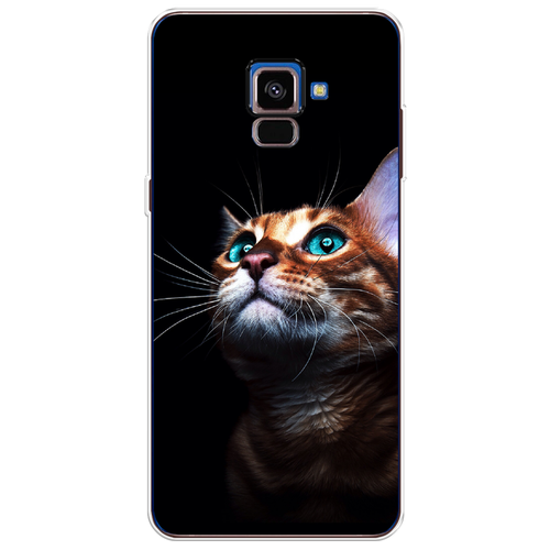 Силиконовый чехол на Samsung Galaxy A8 2018 / Самсунг Галакси А8 2018 Мечтательный кот пластиковый чехол мечтательный кот на samsung galaxy a8 самсунг галакси а8 плюс 2018