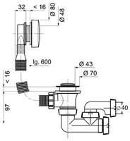 Слив-перелив для ванны WIRQUIN SP5603 30717567