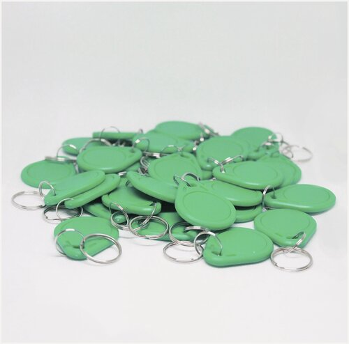 Изображение товара Ключ для домофона Mifare Zero 100шт перезаписываемый . Частота 13,56 МГц Цвет зеленый