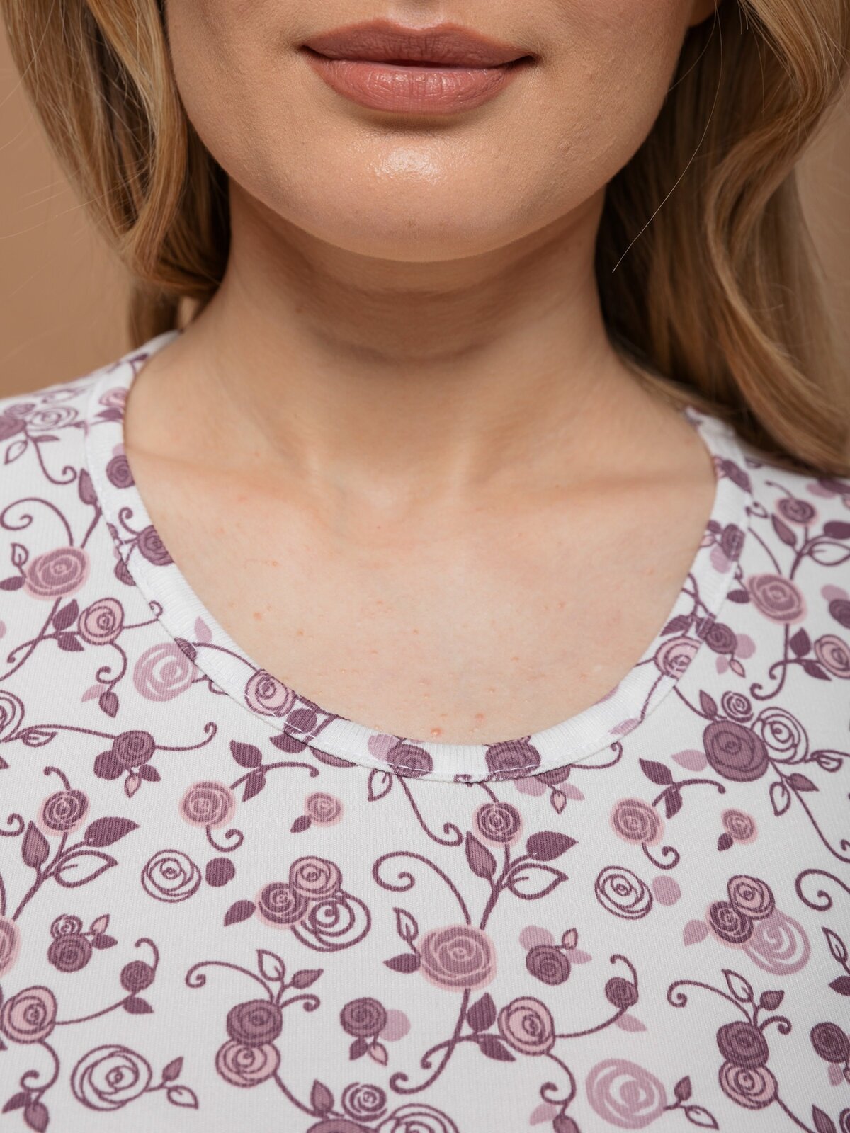 Пижама домашняя женская Алтекс футболка с кюлотами лиловая, размер 48 - фотография № 7
