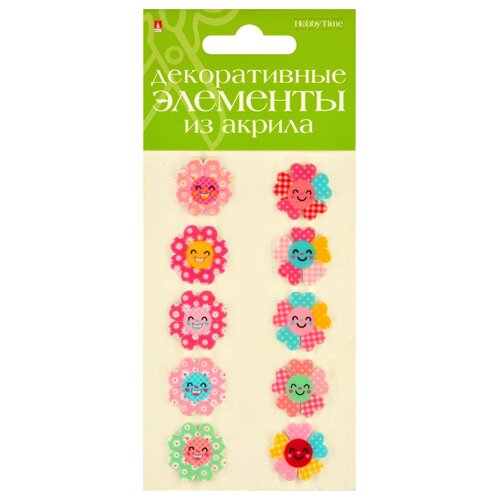 фото Декоративные элементы из акрила, набор №24 "цветочки" альт