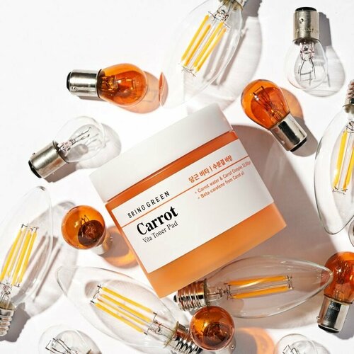 BRING GREEN Диски для лица отшелушивающие с маслом моркови