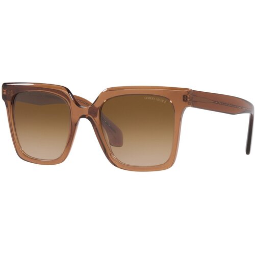 фото Солнцезащитные очки armani, квадратные, оправа: пластик, градиентные, для женщин, коричневый