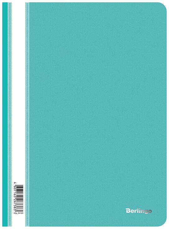 Папка-скоросшиватель пластик А4 180мкм бирюзовая с прозр верхом 1 шт