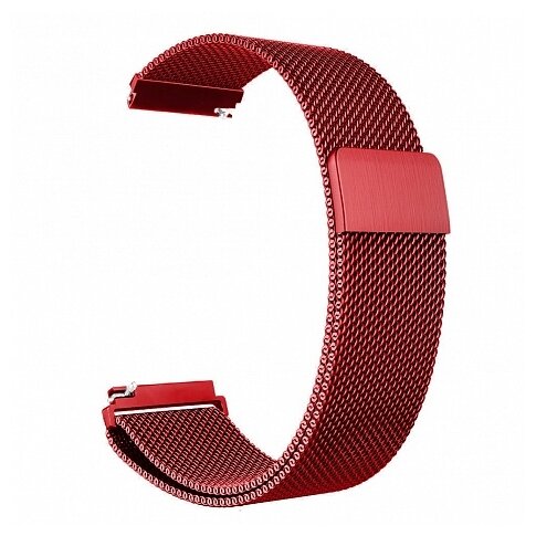 Ремешок металлический GSMIN Milanese Loop 20 для Samsung Gear Sport / S2 Classic / Galaxy Watch (42 mm) / Watch Active (Красный)