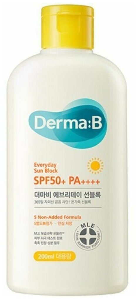 Солнцезащитный крем | Derma: B Sun Block SPF50+ PA++++ 200ml