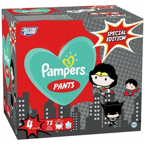 фото Подгузники-трусики pampers pants, размер 4, 9-15 кг, 72 шт.