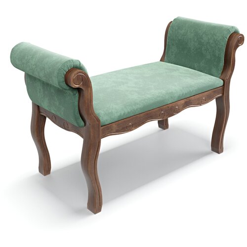 Банкетка Зельт 6, велюр, зеленый, стиль скандинавский лофт, в прихожую и спальню