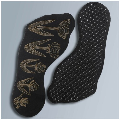 фото Доска для йоги садху с гвоздями в форме стопы тюльпаны 3591 wood art