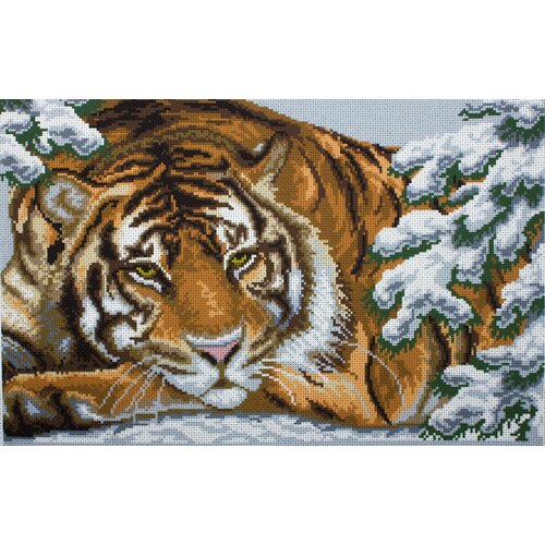 Матрёнин Посад Набор для вышивания 356 Амурский тигр, 1 шт., 45 х 33 см вышивка бисером набор овен знаки зодиака 14 х 14 см частичное заполнение канва без рисунка