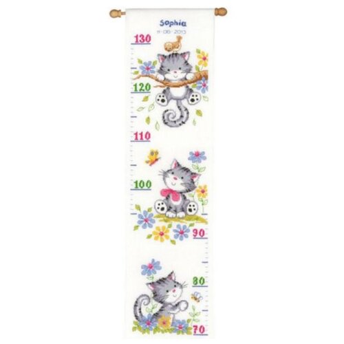 фото Vervaco набор для вышивания игривые котята 18 x 70 см (0021581-pn)