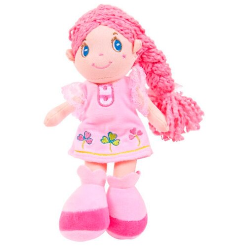 фото Мягкая игрушка abtoys кукла с розовой косой в розовом платье 20 см