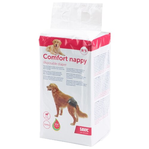 Подгузники для собак COMFORT NAPPY 5 черные 12шт/уп