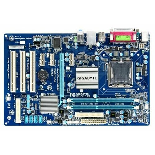 Материнская плата GIGABYTE GA-P41T-D3 rev1314 LGA 775 G41PCI-EGbLAN SATA ATX 2DDR3 бу 234000₽