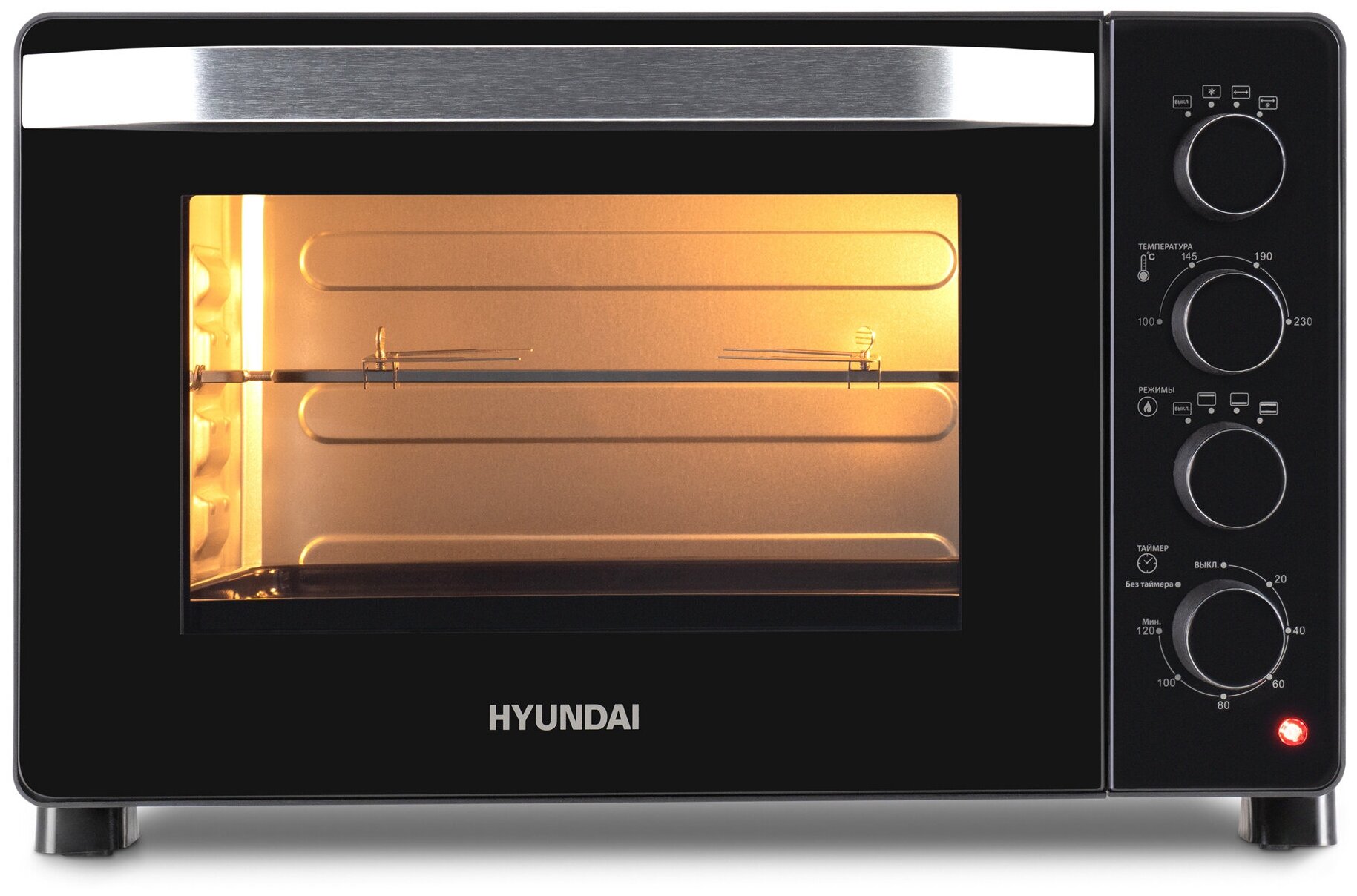Мини-печь Hyundai MIO-HY081 серебристый - фото №1