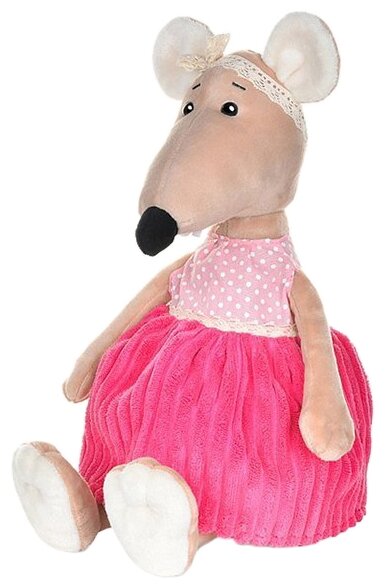 Мягкая игрушка Maxitoys Крыса Анфиса в розовом платье, 21 см