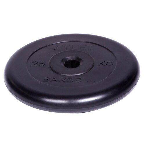 фото Диск обрезиненный barbell d 31 мм черный 25,0 кг atlet mb barbell