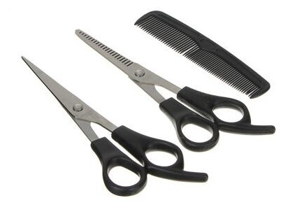 Набор GALANTE 350-053 ножницы парикмахерские 2шт 18см + расчеcка 12см, металл/пластик