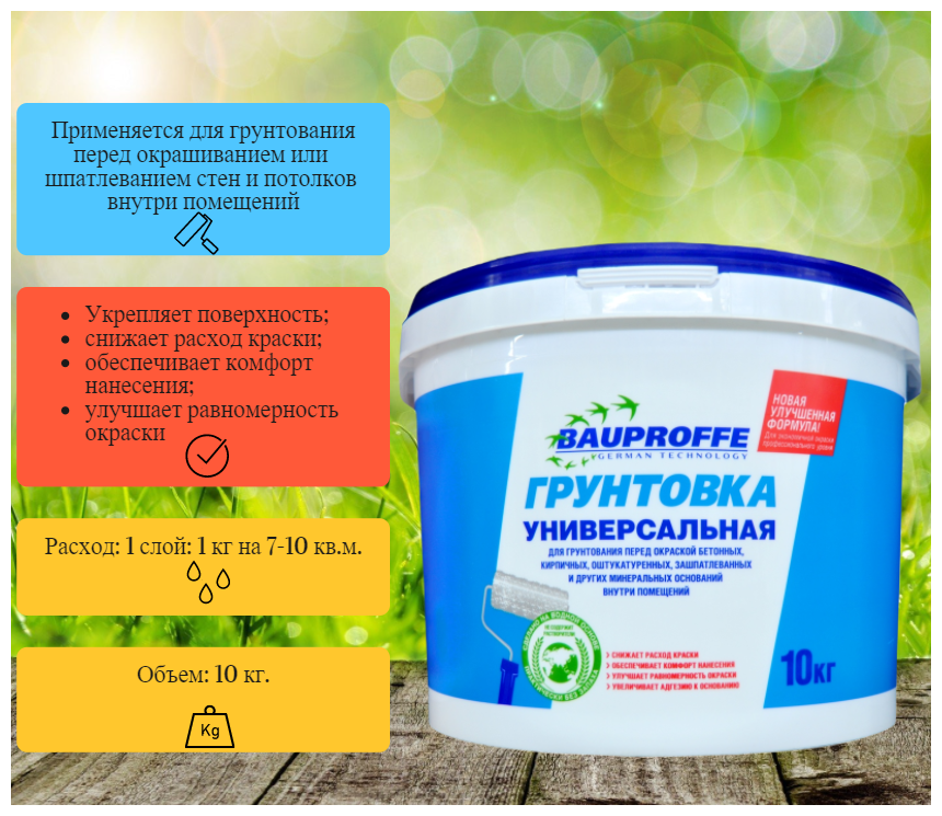 фото Грунт / грунтовка универсальный BAUPROFFE 10кг