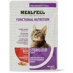 Mealfeel Functional Nutrition Влажный корм для стерилизованных кошек , с кусочками говядины в соусе, 100 гр, 12 шт - изображение