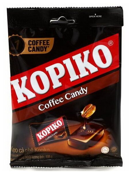 Кофейные леденцы Kopiko Coffee Candy, пакет 108 г - фотография № 9