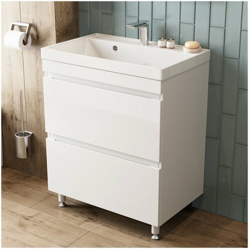 Тумба с раковиной в ванную комнату FAURAplus, Сантельмо 60-2, напольная