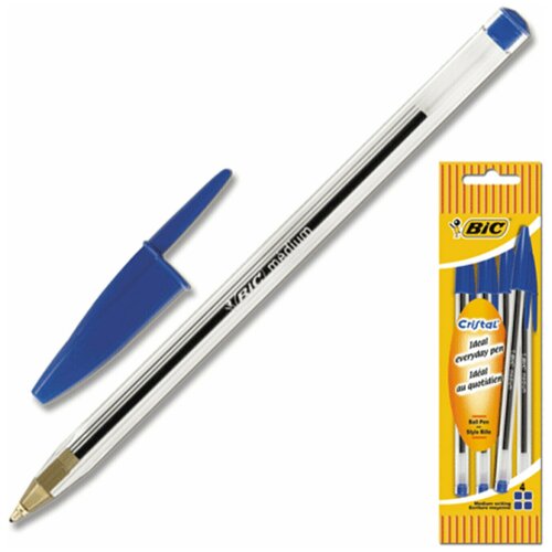 Ручки BIC 8308601, комплект 5 шт. набор шариковых ручек bic cristal soft 918527 0 35мм прозрачный синие чернила пакет 4шт