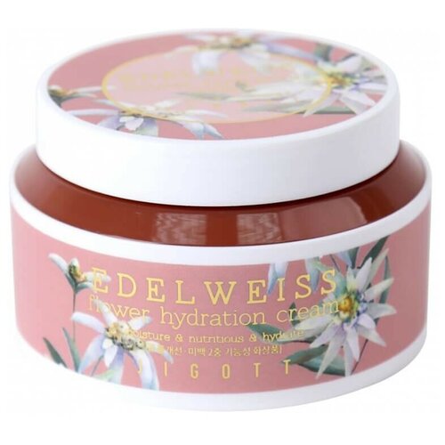 Крем для лица Jigott увлажняющий с экстрактом эдельвейса - Edelweiss Flower Hydration Cream, 100 мл