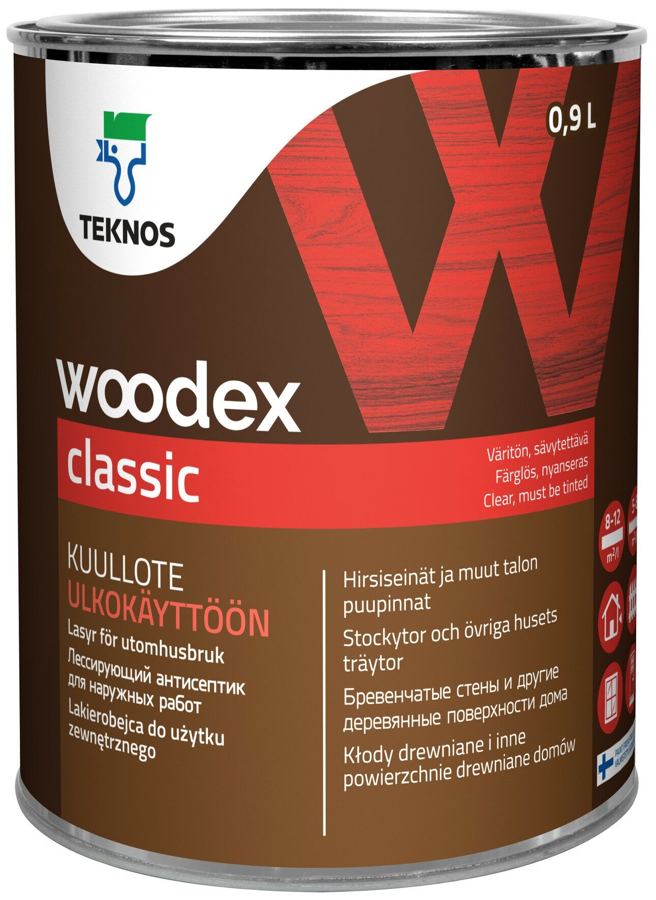 фото Лессирующий антисептик TEKNOS WOODEX CLASSIC бесцветный